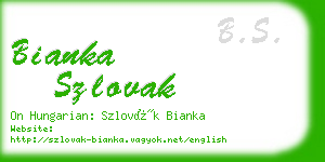 bianka szlovak business card